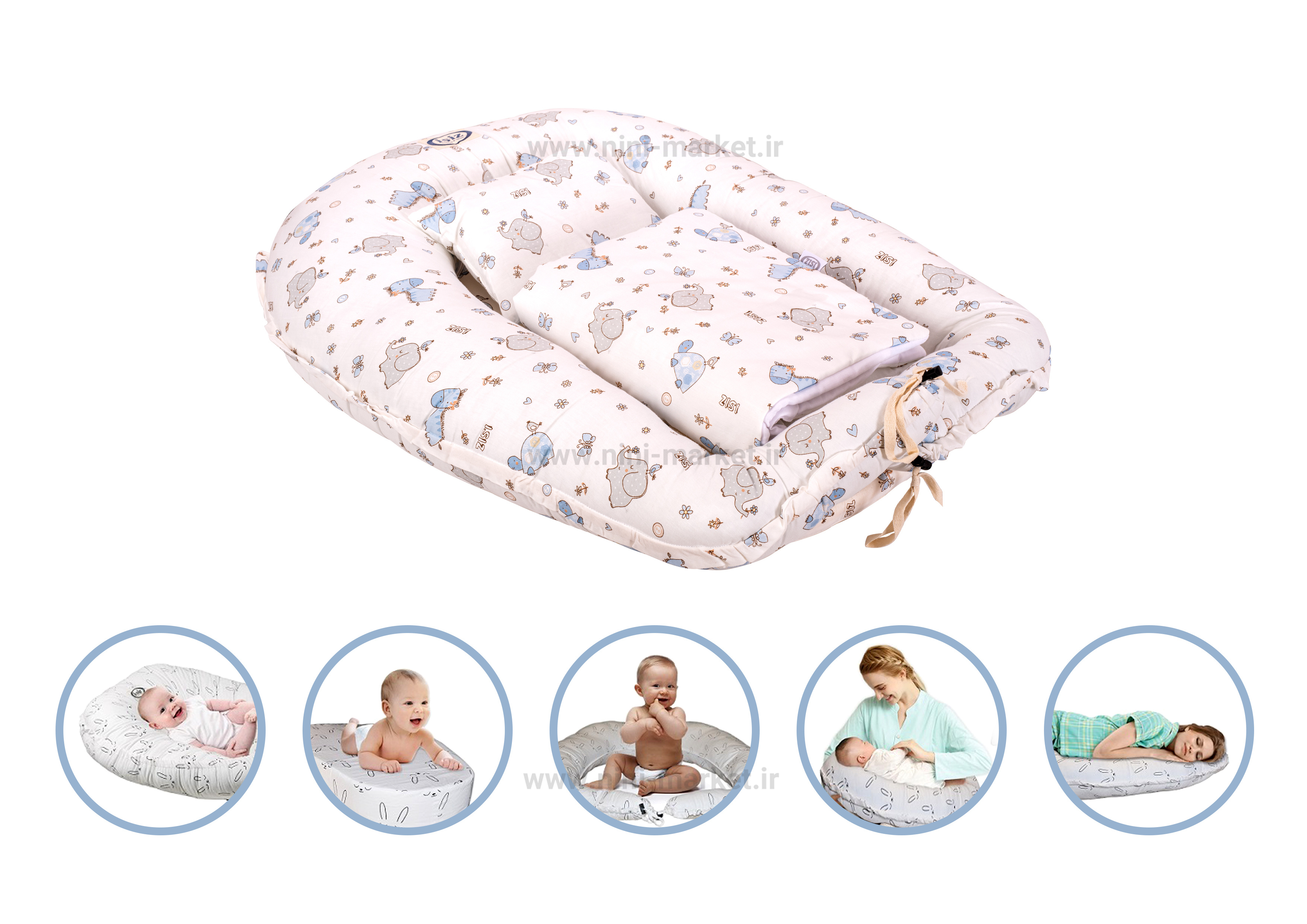 ویژگی تشک آنتی رفلاکس 5 کاره فیل آبی برند Isiz