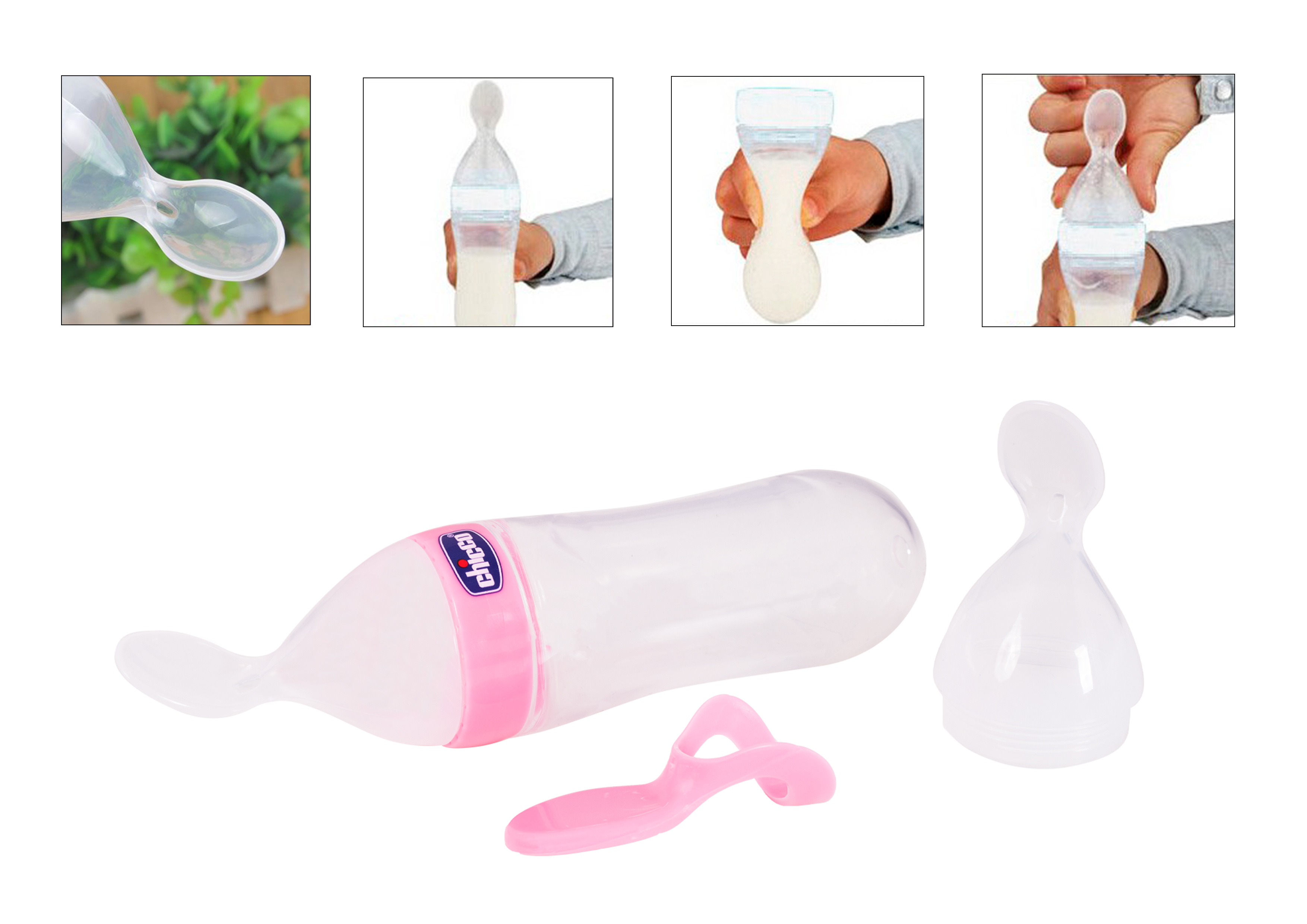 سرلاک خوری با یدک رنگ صورتی برند chicco