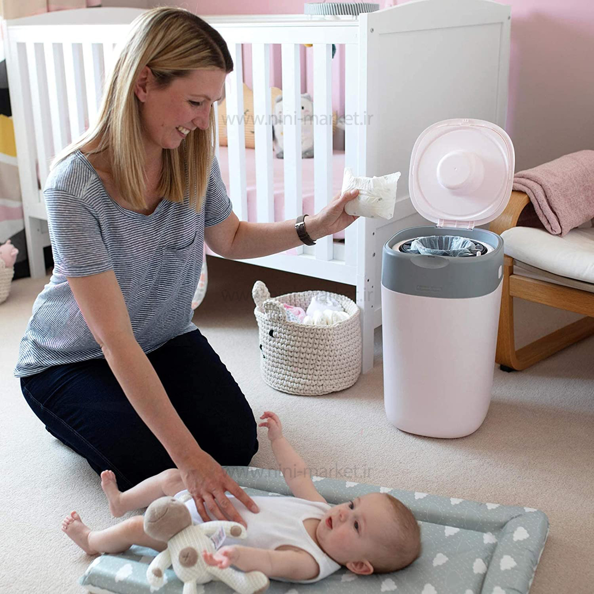 ویژگی سطل مخصوص پوشک رنگ صورتی تامی تیپ  Tommee Tippee