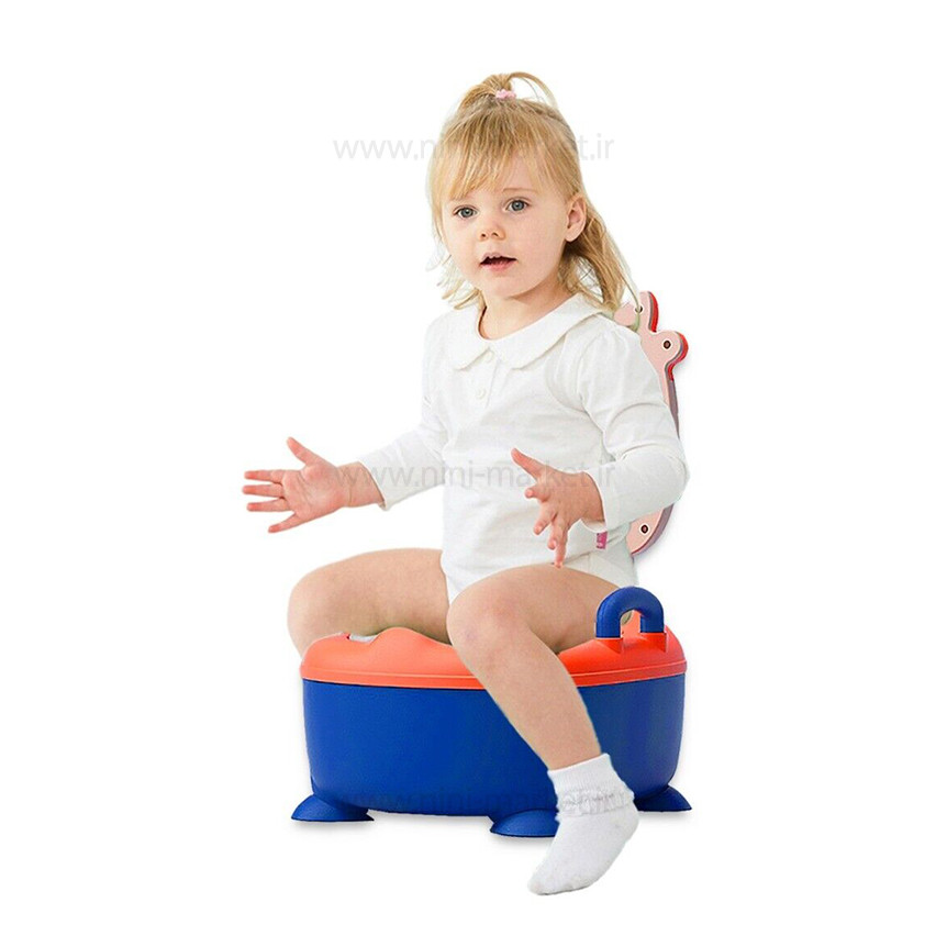 ویژگی لگن آموزشی طرح گاو رنگ نارنجی سرمه ای بیبی هود Baby Hood