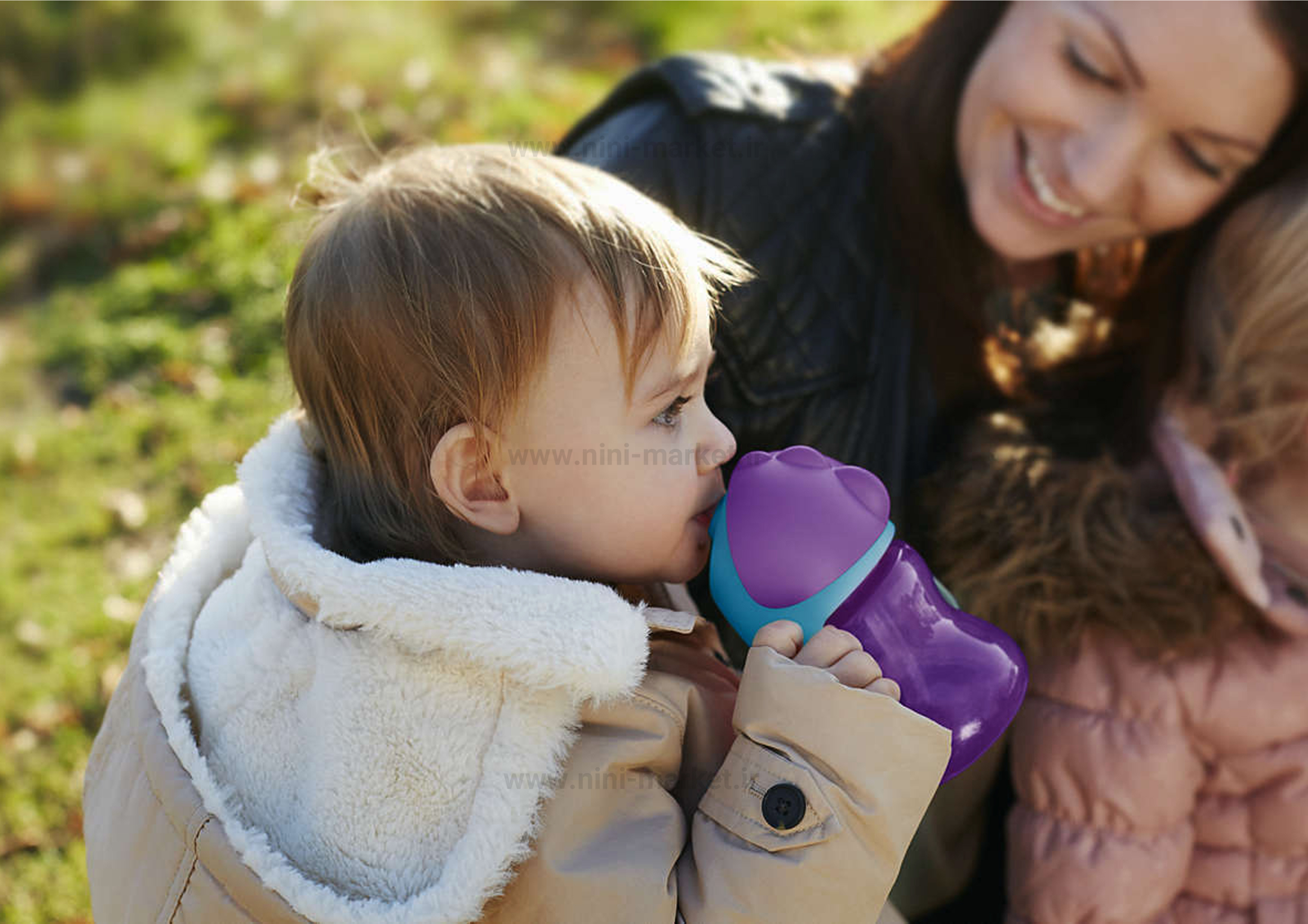 لیوان نی دار 200 میل رنگ بنفش برند Avent