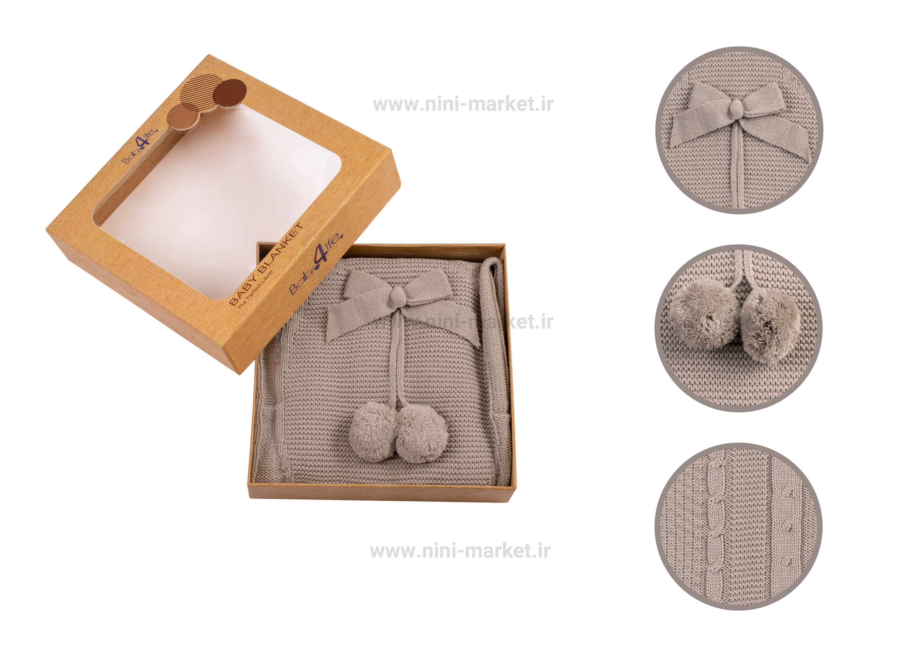 ویژگی پتو بافت پاپیون منگوله دار برند Baby4life