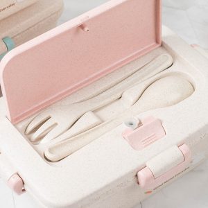 ظرف Lanch box  اورگانیک کد 527 رنگ آبی2