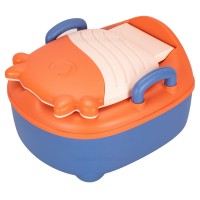 توالت آموزشی طرح گاو رنگ نارنجی سرمه ای بیبی هود Baby Hood