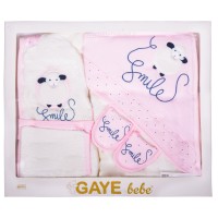 ست حوله 5 تکه طرح گوسفند صورتی گایه ببه Gaye Bebe