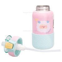 فلاسک آب استيل طرح دار رنگ صورتی هلو دریم Hello dream