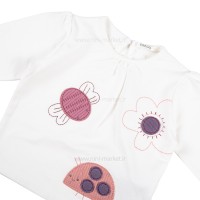 بلوز شلوار طرح زنبور و گل رنگ سفيد رابو Raboo