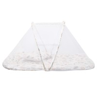 پشه بند مسافرتی کوچک طرح برگ رنگ کرم ایسیز