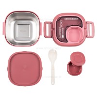 ظرف غذا داخل استیل رنگ صورتی چائوژنمی CHaozhenmei