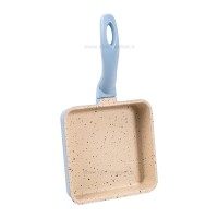 تابه چدن گرانیت مربع رنگ آبی عروس Aroos