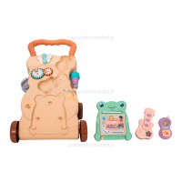 واکر موزیکال طرح قورباغه کرم قهوه ای کد 999 برند Baby Music Walker