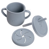 ست غذاخوری سیلیکونی 6 تکه رنگ طوسی برند خارجی