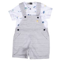 پیشبندی شورتی طرح راه راه رنگ طوسی ایندیگو Indigo