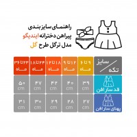 پیراهن دخترانه مدل ترگل طرح گل لاله رنگ سفید ایندیگو indigo