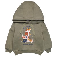 هودی شلوار پسرانه طرح روباه و حلزون رنگ سبز آبی برند پاپو Papo