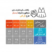 سارافون دخترانه طرح گل گلی رنگ آبی ایندیگو Indigo