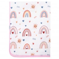 زیرانداز تعویض طرح رنگین کمان رنگ صورتی سایز بزرگ ایسیز