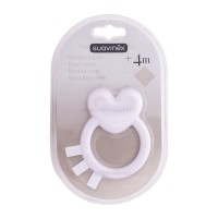 دندانگیر جغجغه ای سواوینکس Suavinex طرح قلب رنگ سفید