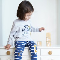 بلوز آستين بلند طرح Friend رنگ سرمه اي نيلي Nili