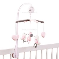 آویز تخت موزیکال طرح زرافه رنگ صورتی سانوزی Sunnozy