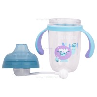 لیوان سوپاپ دار نی دار طرح پرتقال 280 میل رنگ سرمه ای-آبی Yasi Care