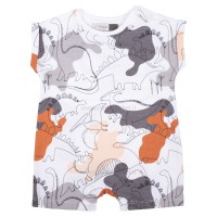 رامپر پسرانه طرح دایناسور رنگ سفید ایندیگو Indigo