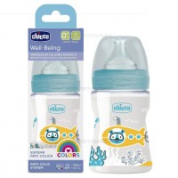 شیشه شیر ول بینگ 150 میل رنگ آبی چیکو Chicco