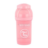 شیشه شیر ضد نفخ 180 میل پاستل صورتی تویست شیک Twistshake