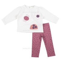 بلوز شلوار طرح زنبور و گل رنگ سفيد رابو Raboo