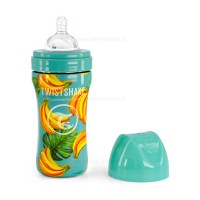 شیشه شیر استیل 260 میل ماربل طرح موز تویست شیک Twistshake