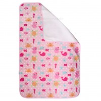 زيرانداز تعويض طرح اقيانوس سایز کوچک رنگ صورتي ايسيز