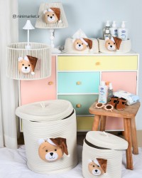 سبد بزرگ اسباب بازی طرح تدی رنگ کرم ایسیز Isiz