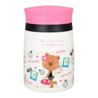 فلاسک غذای کاور دار طرح خرس رنگ صورتی پینکا pinkah