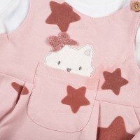 سرهمي پيشبندي طرح ستاره رنگ صورتي ایندیگو Indigo