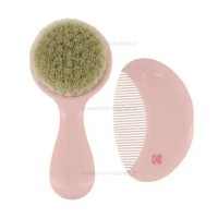 شانه و برس الیاف طبیعی رنگ صورتی کیکابو Kikkaboo