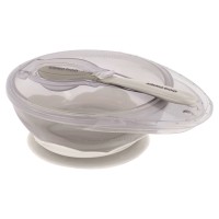 ظرف غذا با قاشق چسبان طوسی کیکابو Kikkaboo