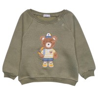 بلوز شلوار اسپرت طرح خرس رنگ سبز پاپو Papo