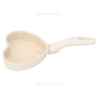 تابه چدن گرانیت قلبی رنگ کرم عروس