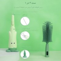 ست شیشه شور 3 در 1 عروسکی سیلیکونی سبز چیکو Chicco