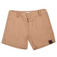 شورت کتان اسپرت طرح خرس خاکی پاپو papo