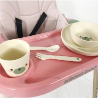 ظرف غذاي بامبو 5 تکه طرح خرس رنگ سبز کيکابو Kikkaboo