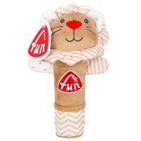 جغجغه سوسیسی طرح شیر رنگ کرم baby fun