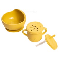 ست غذاخوری سیلیکونی 6 تکه رنگ خردلی برند خارجی