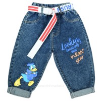 شلوار جین اسپرت طرح اردک رنگ آبی تیره