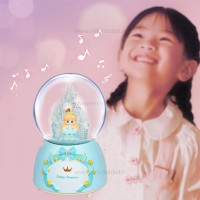 گوی موزیکال طرح دختر و قلعه رنگ آبی خارجی