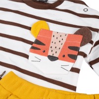 بلوز شلوار طرح ببر رنگ قهوه ای ایندیگو Indigo