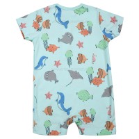 رامپر پسرانه طرح حیوانات دریایی رنگ آبی bee baby