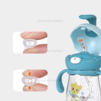 لیوان آبمیوه خوری نی دار 220 میل طرح پرنده آبی رووکو Rovco