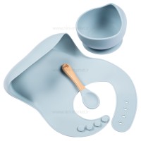 ست ظرف غذا سیلیکونی رنگ آبی والابی لیتل Wallaby Little