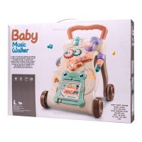 واکر موزیکال طرح قورباغه کرم قهوه ای کد 999 برند Baby Music Walker